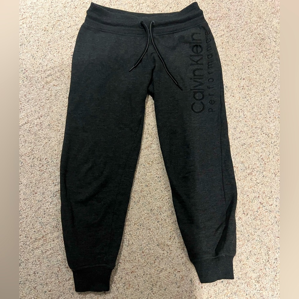 CALVIN KLEIN PERFORMANCE WOMENS SWEATPANTS CHARCOAL GREY SIZE SMALL